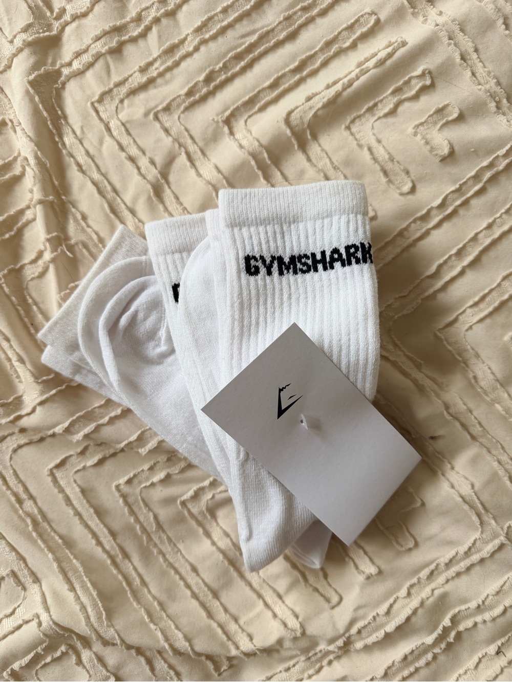 Gymshark White Crew Socks - 3 Pack
